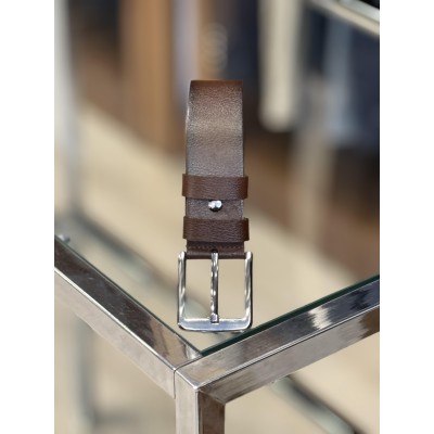 Kahve  Deri kemer 4 cm