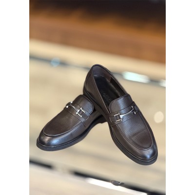 Kahverengi Deri Loafer Ayakkabı