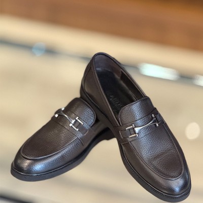 Kahverengi Deri Loafer Ayakkabı