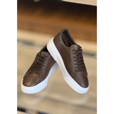 Kahverengi Deri Spor Ayakkabı