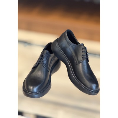 Siyah Deri Casual Ayakkabı