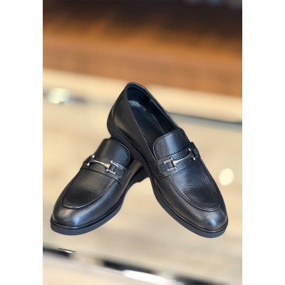 Siyah Deri Loafer Ayakkabı