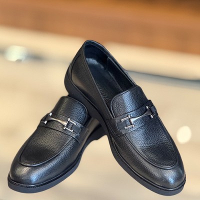 Siyah Deri Loafer Ayakkabı