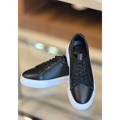 Siyah Deri Spor Ayakkabı