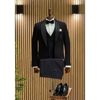 Likralı VİP İşlemeli Damatlık Set