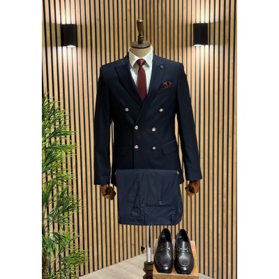 Lacivert Premium Kruvaze Takım Elbise