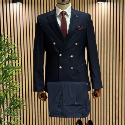 Lacivert Premium Kruvaze Takım Elbise