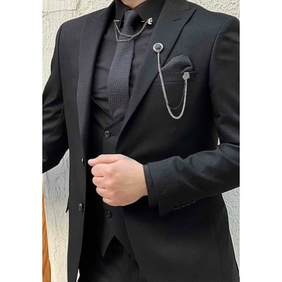 Siyah Slim Fit Takım Elbise