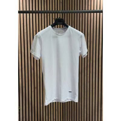 Beyaz Bisiklet Yaka T-shirt