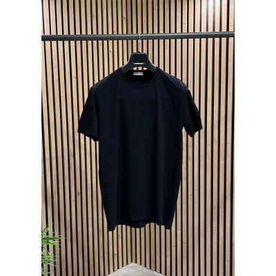 Siyah Bisiklet Yaka T-shirt