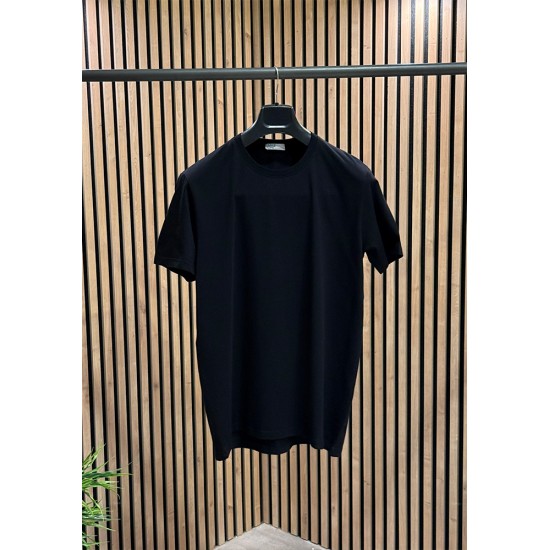 Siyah Bisiklet Yaka T-shirt
